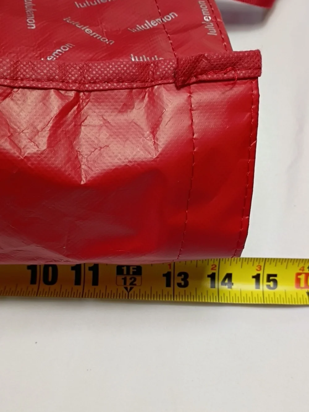 EUC Lululemon Red And Silver Reusable Shopping Tote Bag Jumbo XL Extra Large